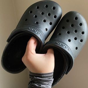 Black Fuzzy Crocs
